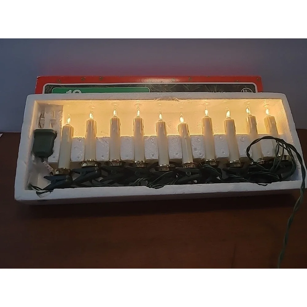 Vintage Set of 10 CANDLE Tree LIGHTS‎ CHRISTMAS Around the World w/Box Works